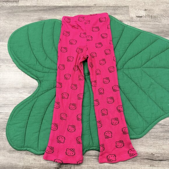 Hello Kitty Girls 6 6X Dark Pink Maroon Ribbed Pants - Picture 2 of 4
